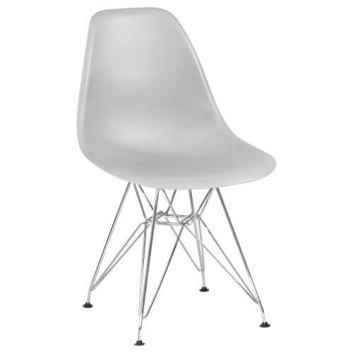 Стул обеденный DOBRIN DSR (ножки хром, цвет светло-серый (GR-01))