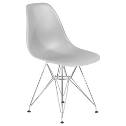 Стул обеденный DOBRIN DSR (ножки хром, цвет светло-серый (GR-01))
