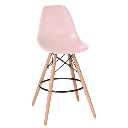 Стул барный DOBRIN DSW BAR (ножки светлый бук, цвет сиденья светло-розовый (PK-02))