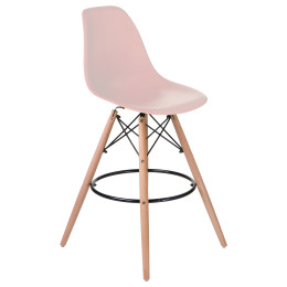 Стул барный DOBRIN DSW BAR (ножки светлый бук, цвет сиденья светло-розовый (PK-02))