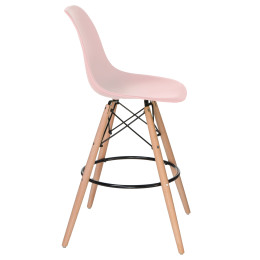 Стул барный DOBRIN DSW BAR (ножки светлый бук, цвет сиденья светло-розовый (PK-02))