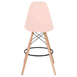 Стул барный DOBRIN DSW BAR (ножки светлый бук, цвет сиденья светло-розовый (PK-02))