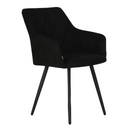 Стул обеденный DOBRIN ROBY (ЭМАЛЬ ЧЕРНЫЙ МУАР велюр Catania Black)