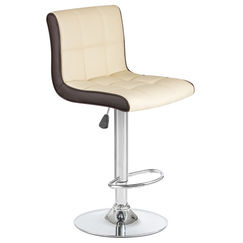 5006-LM CANDY, цвет сиденья кремово-коричневый, цвет основания хром