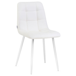 Стул обеденный DOBRIN ALEX (белые ножки, белая экокожа (P-02))