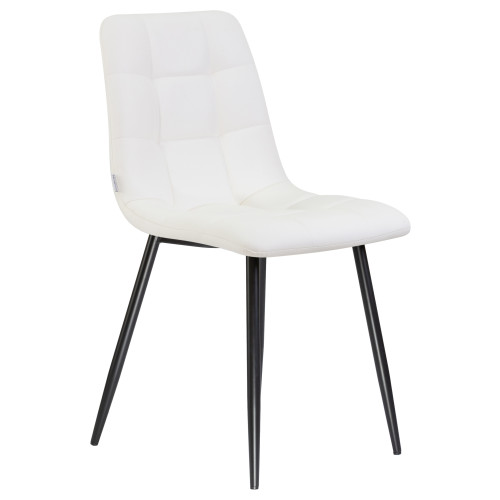 Стул обеденный DOBRIN ALEX (черные матовые ножки, белая экокожа (P-02))