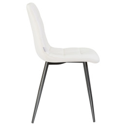 Стул обеденный DOBRIN ALEX (черные матовые ножки, белая экокожа (P-02))