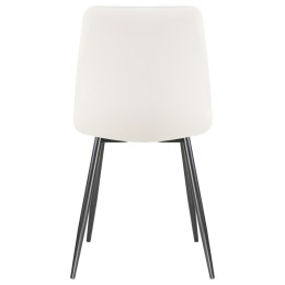 Стул обеденный DOBRIN ALEX (черные матовые ножки, белая экокожа (P-02))