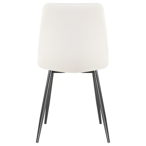 Стул обеденный DOBRIN ALEX (черные матовые ножки, белая экокожа (P-02))