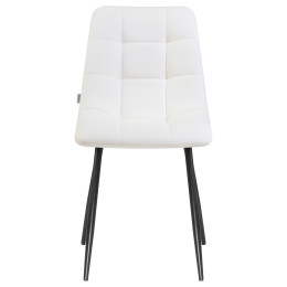 Стул обеденный DOBRIN ALEX (черные матовые ножки, белая экокожа (P-02))