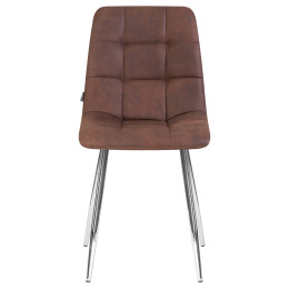 Стул обеденный DOBRIN ALEX (хром ножки, коричневая микрофибра (PK-03))