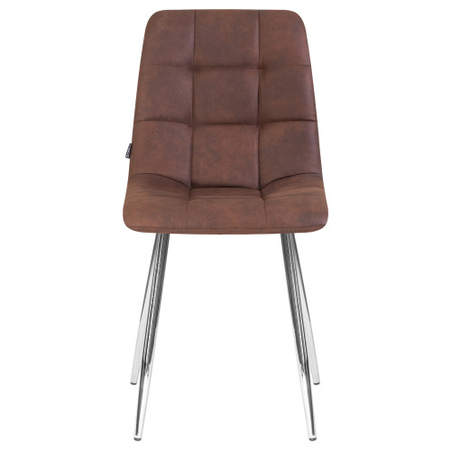 Стул обеденный DOBRIN ALEX (хром ножки, коричневая микрофибра (PK-03))