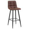 Стул барный DOBRIN NICOLE (черные матовые ножки, коричневая микрофибра (PK-03))