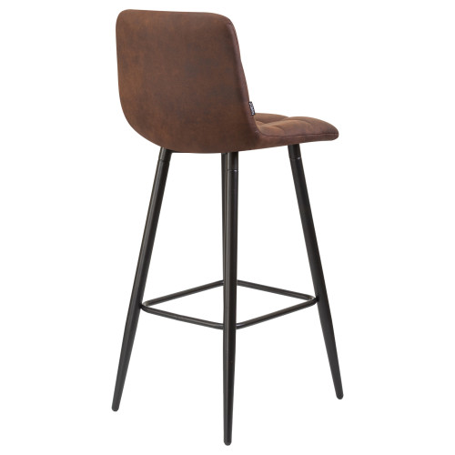 Стул барный DOBRIN NICOLE (черные матовые ножки, коричневая микрофибра (PK-03))