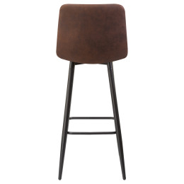 Стул барный DOBRIN NICOLE (черные матовые ножки, коричневая микрофибра (PK-03))