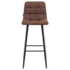 Стул барный DOBRIN NICOLE (черные матовые ножки, коричневая микрофибра (PK-03))