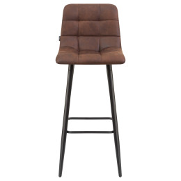 Стул барный DOBRIN NICOLE (черные матовые ножки, коричневая микрофибра (PK-03))