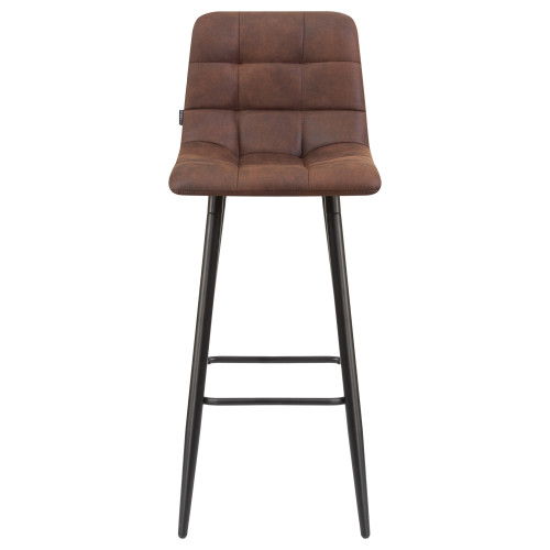 Стул барный DOBRIN NICOLE (черные матовые ножки, коричневая микрофибра (PK-03))
