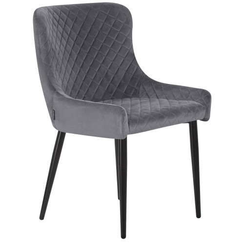 Стул обеденный DOBRIN RICHARD (черные матовые ножки, темно-серый велюр (V108-91))