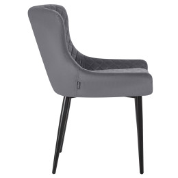 Стул обеденный DOBRIN RICHARD (черные матовые ножки, темно-серый велюр (V108-91))