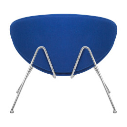 Кресло дизайнерское DOBRIN EMILY (синяя ткань AF6, хромированная сталь)