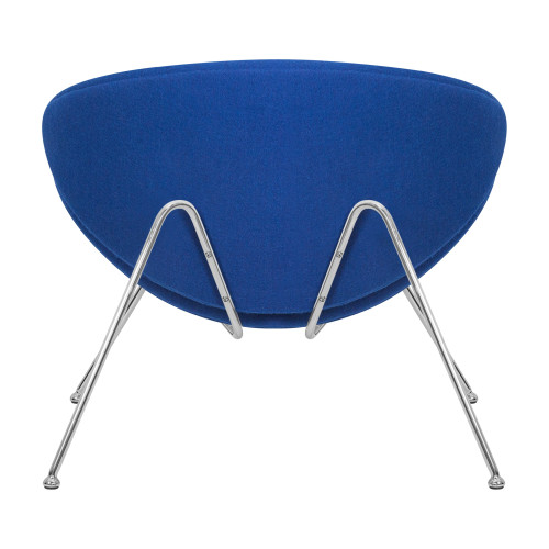 Кресло дизайнерское DOBRIN EMILY (синяя ткань AF6, хромированная сталь)
