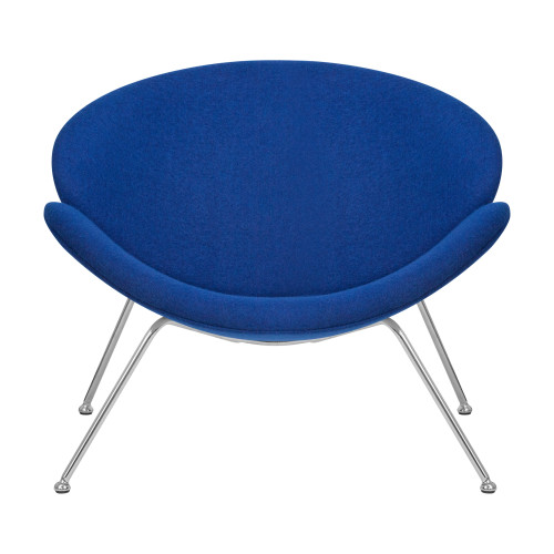 Кресло дизайнерское DOBRIN EMILY (синяя ткань AF6, хромированная сталь)