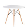 Стол обеденный DOBRIN CHELSEA`90 (ножки светлый бук, цвет белый)