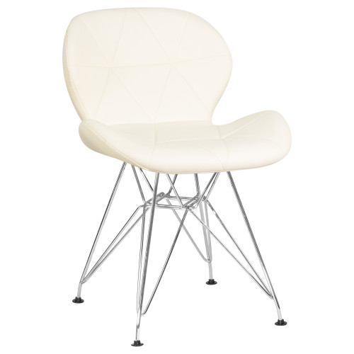 302А-LMZL BUTTERFLY CHROME, цвет сиденья кремовый, цвет основания хромированная сталь