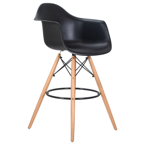 Стул барный DOBRIN DAW BAR (ножки светлый бук, цвет черный)