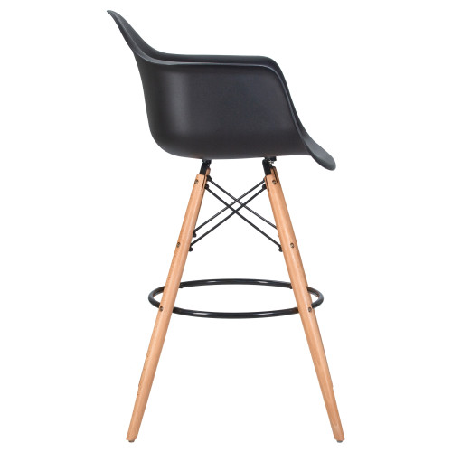 Стул барный DOBRIN DAW BAR (ножки светлый бук, цвет черный)