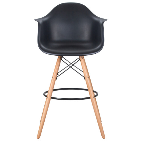 Стул барный DOBRIN DAW BAR (ножки светлый бук, цвет черный)