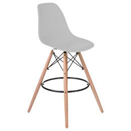 Стул барный DOBRIN DSW BAR (ножки светлый бук, цвет сиденья светло-серый (GR-01))