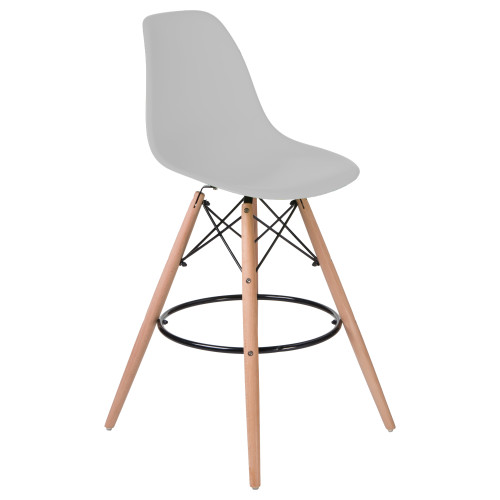 Стул барный DOBRIN DSW BAR (ножки светлый бук, цвет сиденья светло-серый (GR-01))