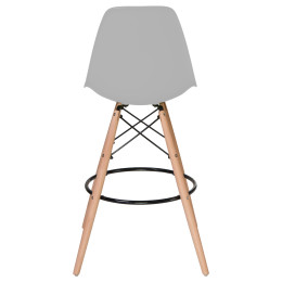 Стул барный DOBRIN DSW BAR (ножки светлый бук, цвет сиденья светло-серый (GR-01))