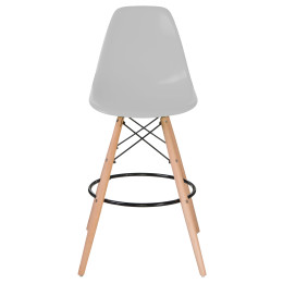 Стул барный DOBRIN DSW BAR (ножки светлый бук, цвет сиденья светло-серый (GR-01))