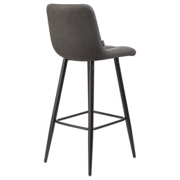 Стул барный DOBRIN NICOLE (черные матовые ножки, серая антрацитовая винтажная экокожа (RU-08))