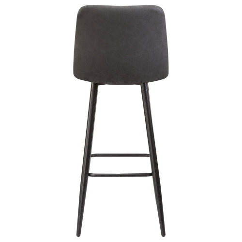 Стул барный DOBRIN NICOLE (черные матовые ножки, серая антрацитовая винтажная экокожа (RU-08))
