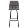 Стул барный DOBRIN NICOLE (черные матовые ножки, серая антрацитовая винтажная экокожа (RU-08))