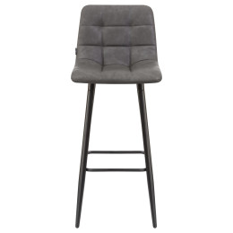 Стул барный DOBRIN NICOLE (черные матовые ножки, серая антрацитовая винтажная экокожа (RU-08))