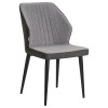 Стул обеденный DOBRIN KEVIN (черные матовые ножки, Сиденье серая ткань FC-09, Спинка антрацит кожзам RU-08)
