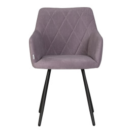 Стул обеденный DOBRIN ROBY (ЭМАЛЬ ЧЕРНЫЙ МУАР велюр Catania Lavender)