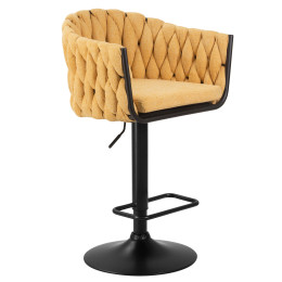 Стул барный DOBRIN LEON (жёлтая ткань (LAR 275-8))