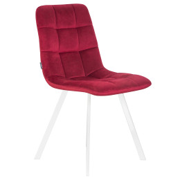 Стул обеденный DOBRIN ALEX SQUARE (белые ножки, бордовый велюр (V108-85))