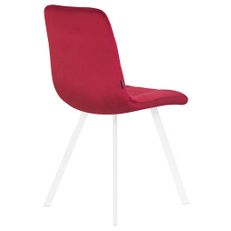 Стул обеденный DOBRIN ALEX SQUARE (белые ножки, бордовый велюр (V108-85))