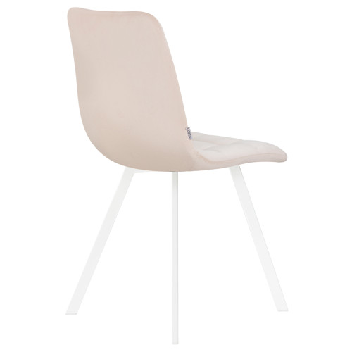 Стул обеденный DOBRIN ALEX SQUARE (белые ножки, кремовый велюр (V108-113))