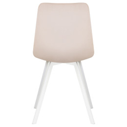 Стул обеденный DOBRIN ALEX SQUARE (белые ножки, кремовый велюр (V108-113))
