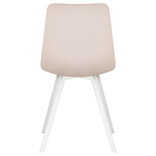 Стул обеденный DOBRIN ALEX SQUARE (белые ножки, кремовый велюр (V108-113))