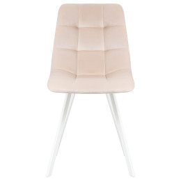 Стул обеденный DOBRIN ALEX SQUARE (белые ножки, кремовый велюр (V108-113))