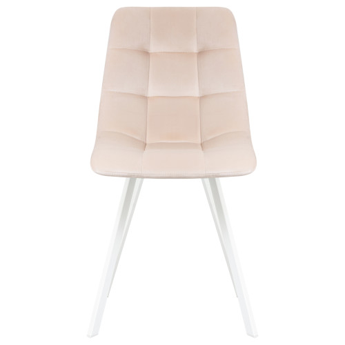 Стул обеденный DOBRIN ALEX SQUARE (белые ножки, кремовый велюр (V108-113))